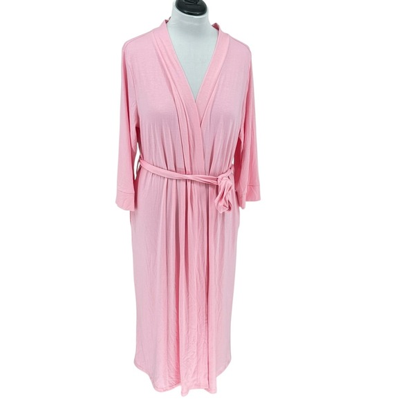 Zmnfewx Other - Women's SZ XL Robe Soft Lightweight Knit with Belt and‎ Pockets Pink Loungewear